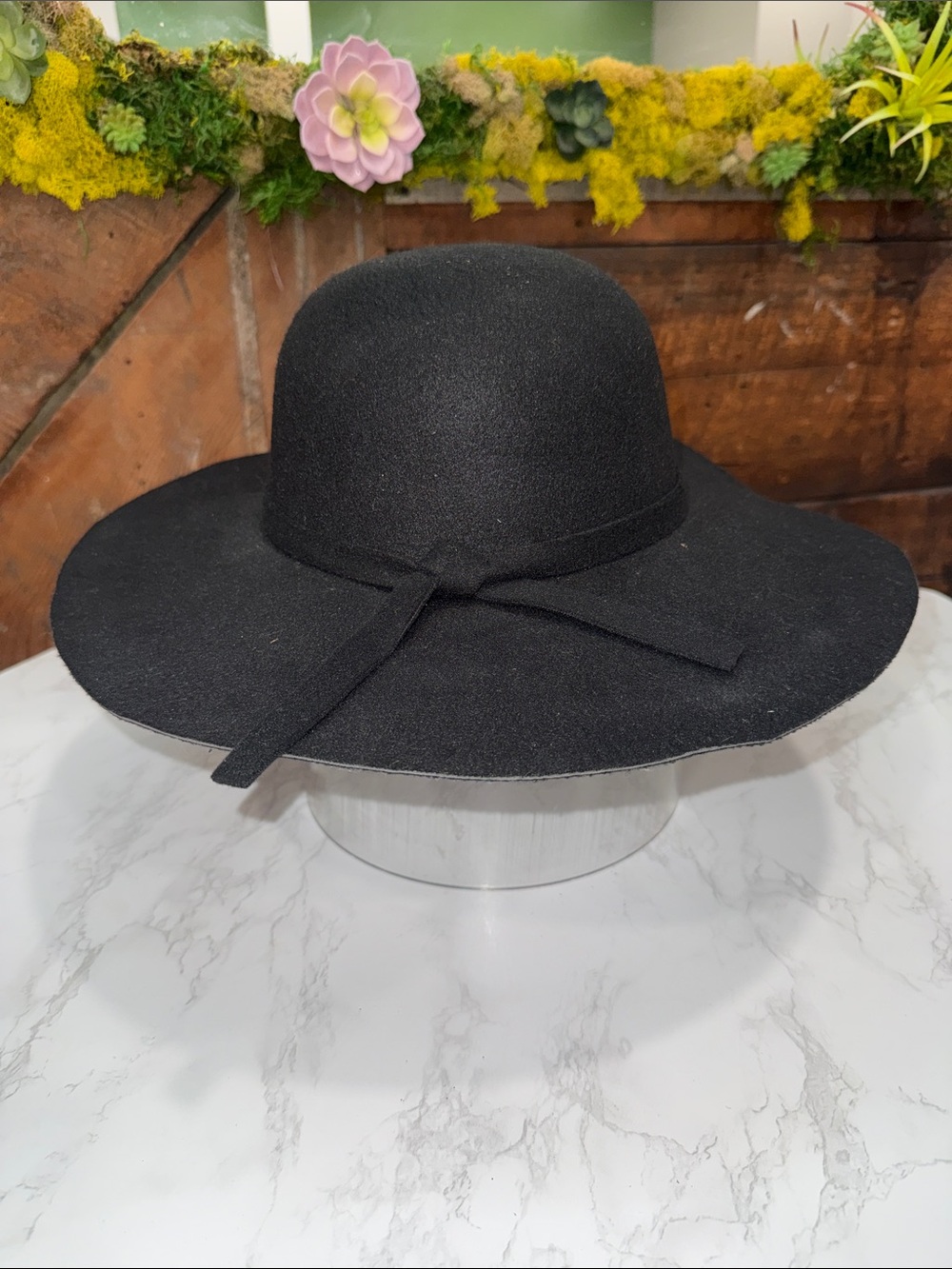 Classic Black Wide-Brim Women's Hat